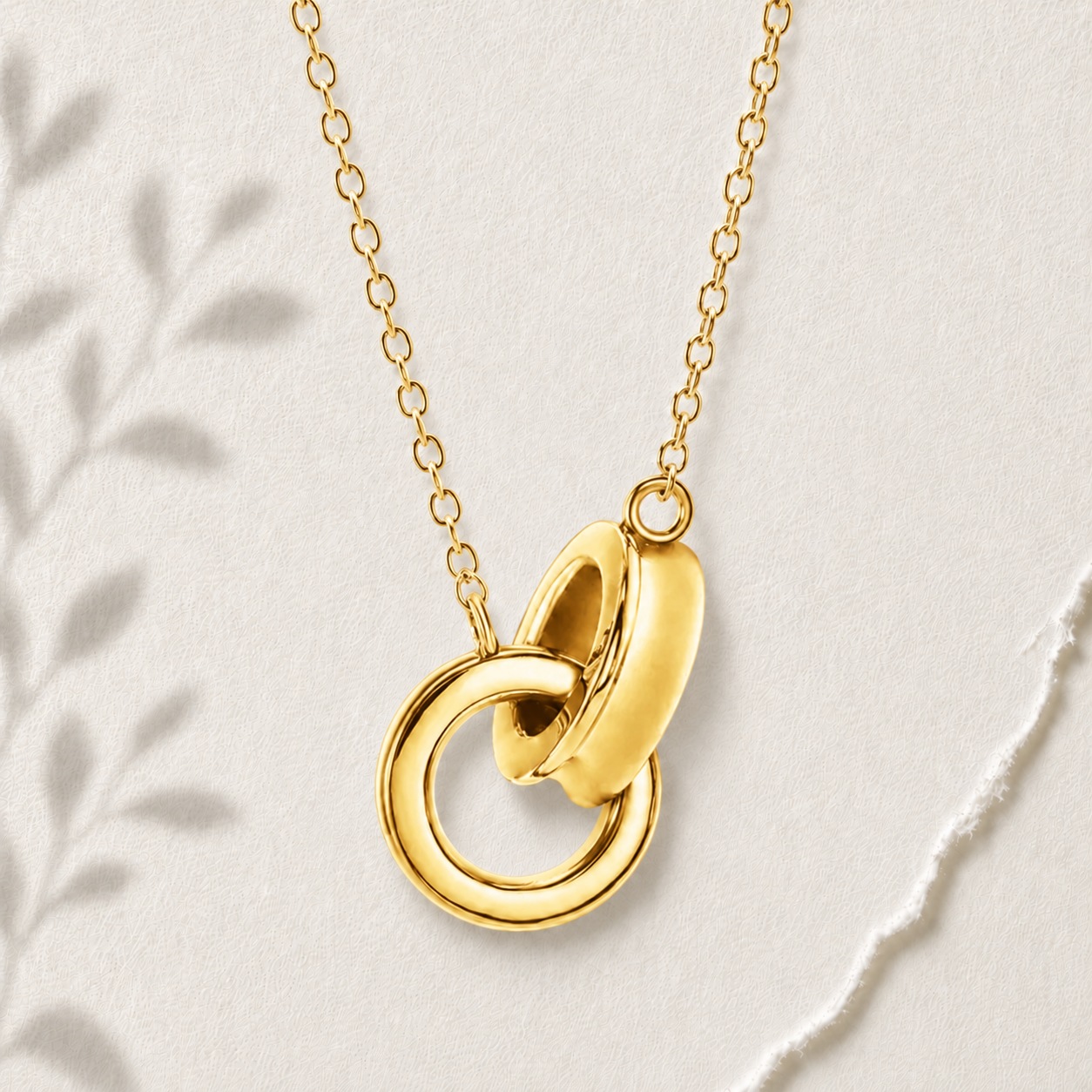 Connection necklace pendant - 14ct yellow gold, for the thread between us.